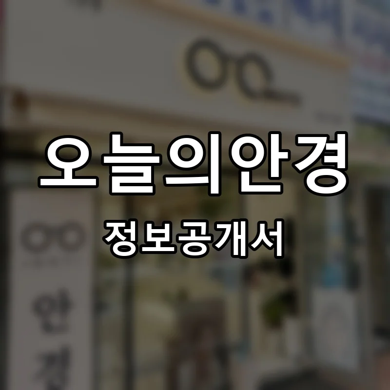 오늘의안경 프랜차이즈 창업 비용 정보공개서 요약