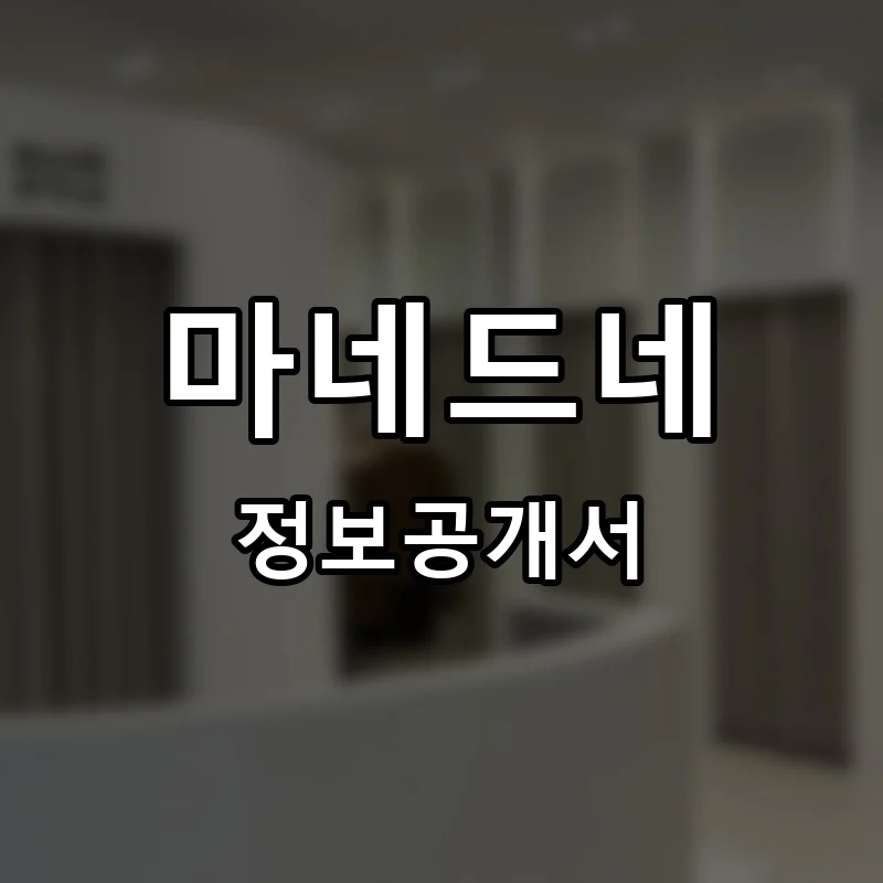 마네드네 프랜차이즈 정보공개서