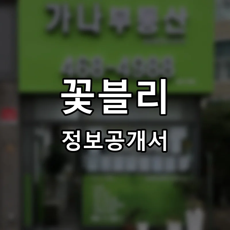 꽃블리 프랜차이즈 창업 비용 정보공개서 요약