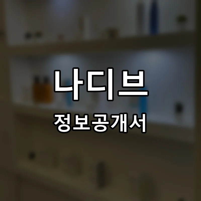 나디브 프랜차이즈 창업 비용 정보공개서 요약