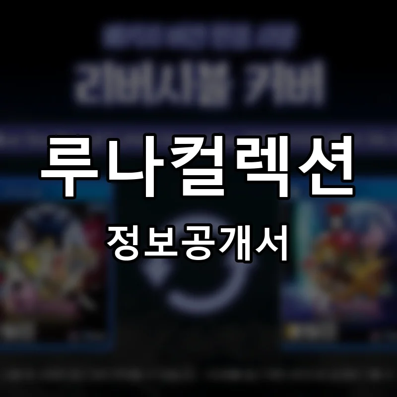 루나컬렉션 프랜차이즈 창업 비용 정보공개서 요약