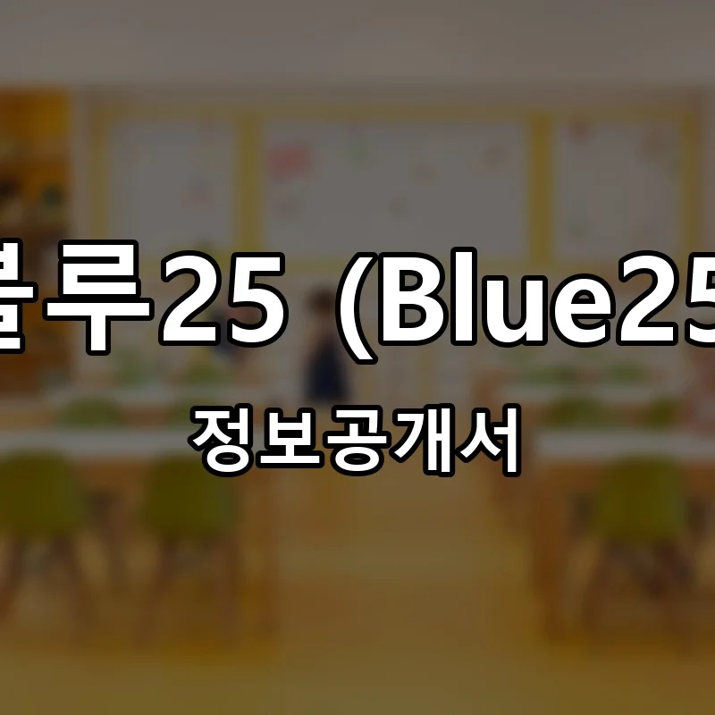 블루25 (Blue25) 프랜차이즈 창업 비용 정보공개서 요약
