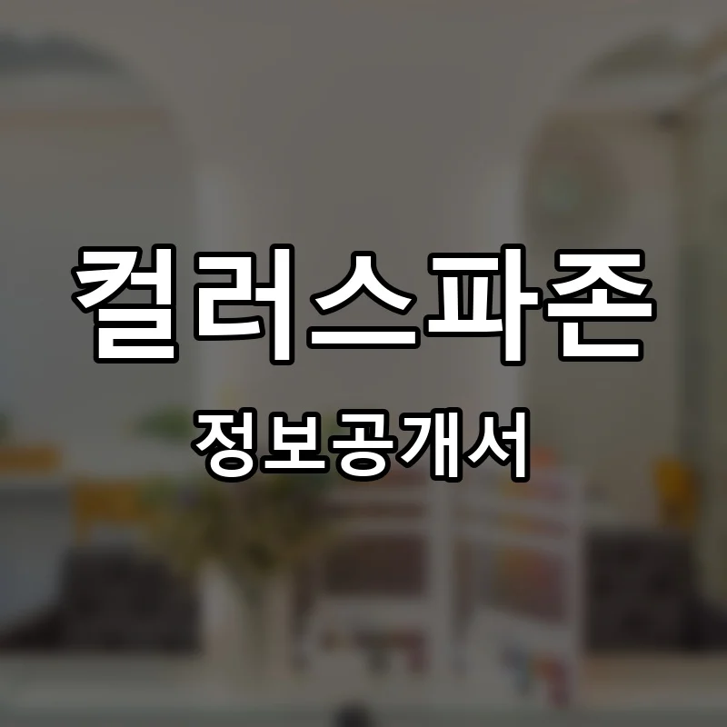 컬러스파존 프랜차이즈 창업 비용 정보공개서 요약
