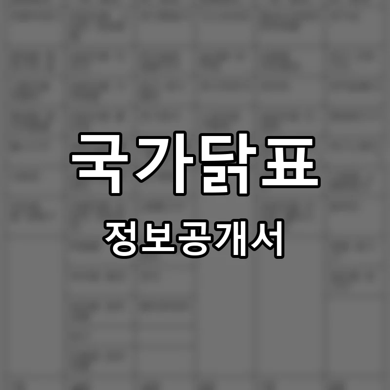 국가닭표 프랜차이즈 창업 비용 정보공개서 요약