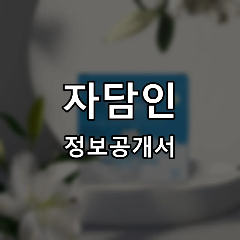 자담인 프랜차이즈 창업 비용 정보공개서 요약