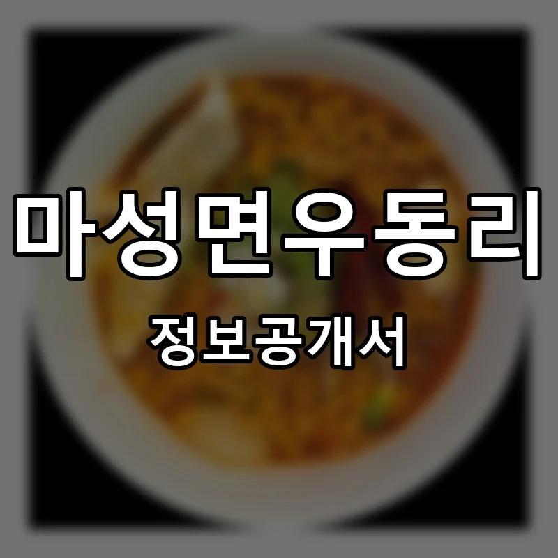 마성면우동리 프랜차이즈 창업 비용 정보공개서 요약