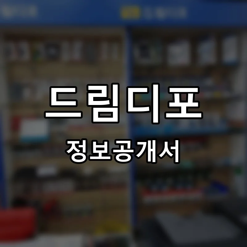 드림디포 프랜차이즈 정보공개서