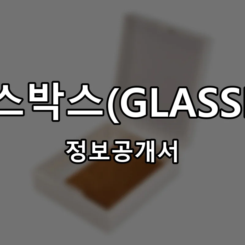 글라스박스(GLASSBOX) 프랜차이즈 정보공개서