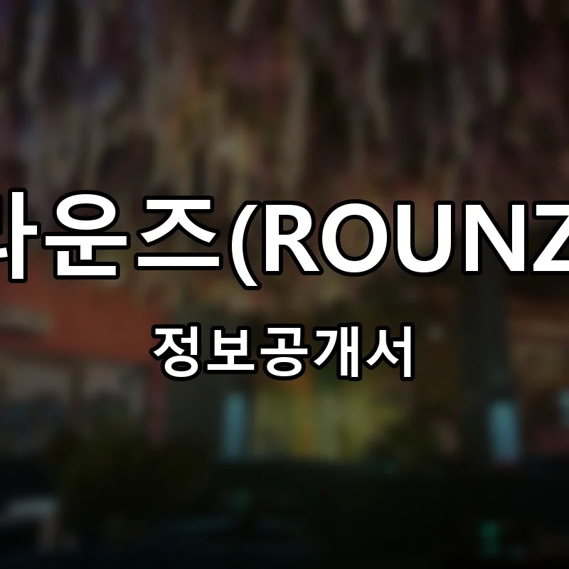 라운즈(ROUNZ) 프랜차이즈 정보공개서
