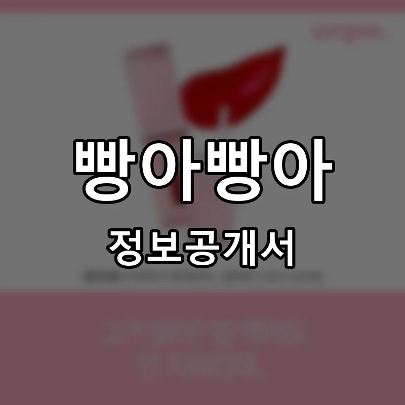 빵아빵아 프랜차이즈 정보공개서