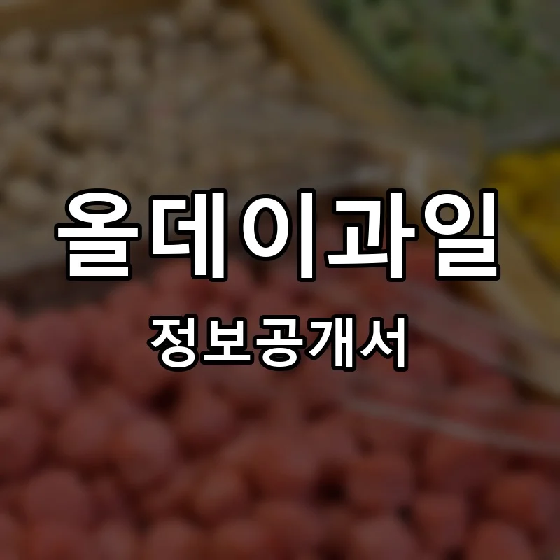 올데이과일 프랜차이즈 정보공개서