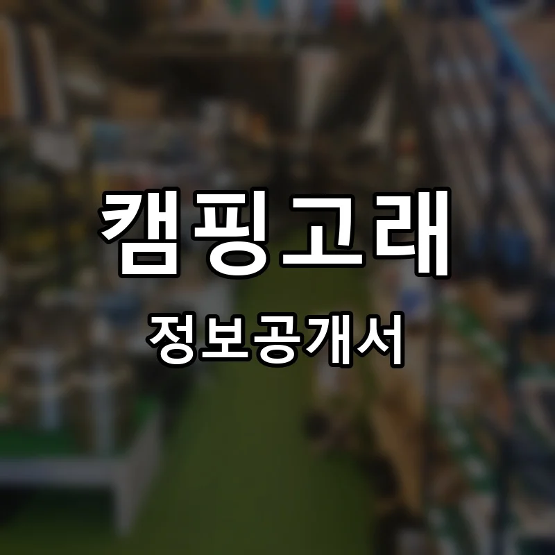 캠핑고래 프랜차이즈 정보공개서