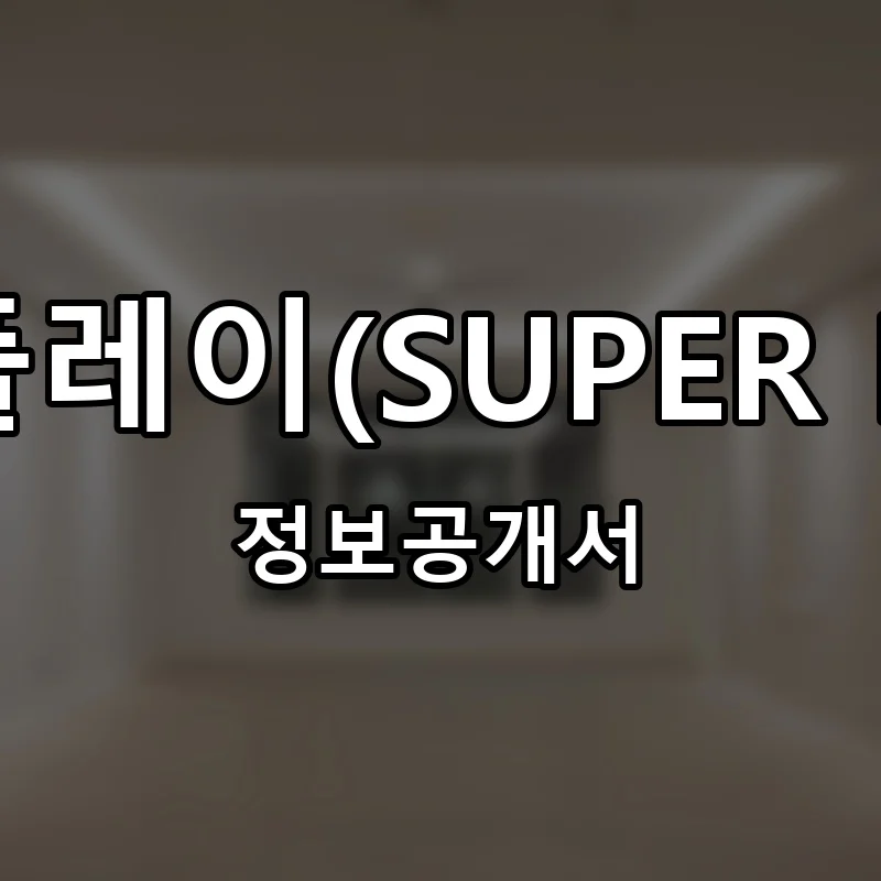 슈퍼플레이(SUPER PLAY) 프랜차이즈 정보공개서