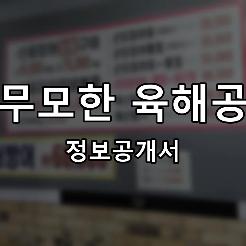 무모한 육해공 프랜차이즈 창업 비용 정보공개서 요약