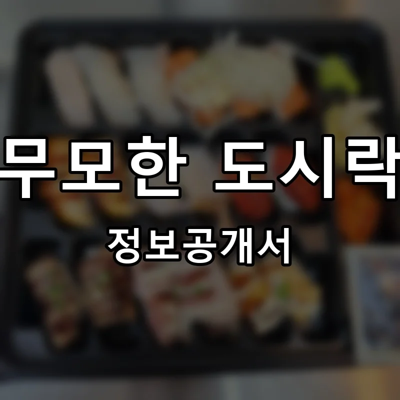 무모한 도시락 프랜차이즈 창업 비용 정보공개서 요약