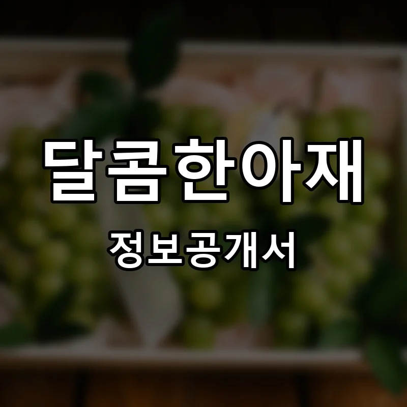 달콤한아재 프랜차이즈 정보공개서