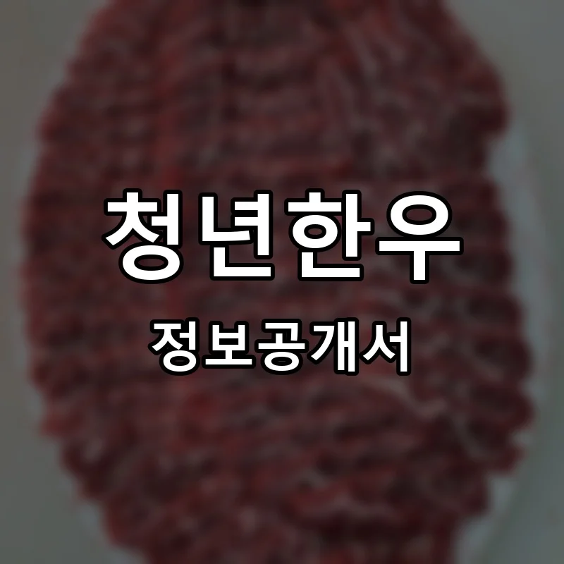 청년한우 프랜차이즈 정보공개서