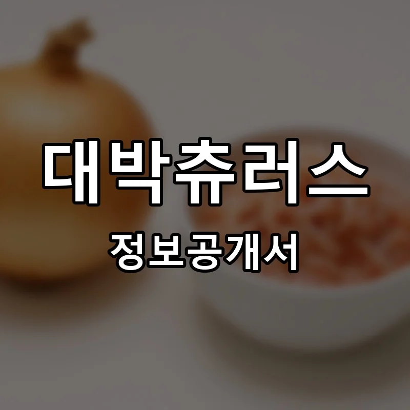 대박츄러스 프랜차이즈 정보공개서