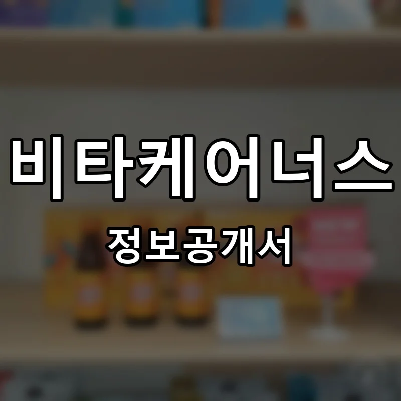 비타케어너스 프랜차이즈 창업 비용 정보공개서 요약