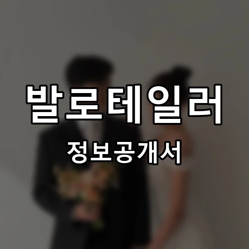 발로테일러 프랜차이즈 창업 비용 정보공개서 요약