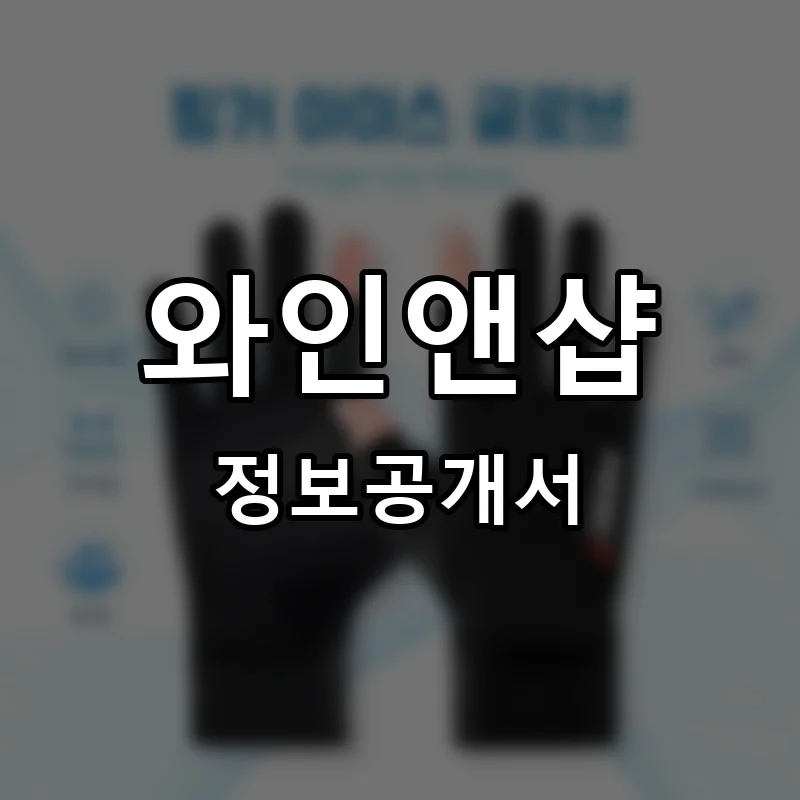 와인앤샵 프랜차이즈 창업 비용 정보공개서 요약