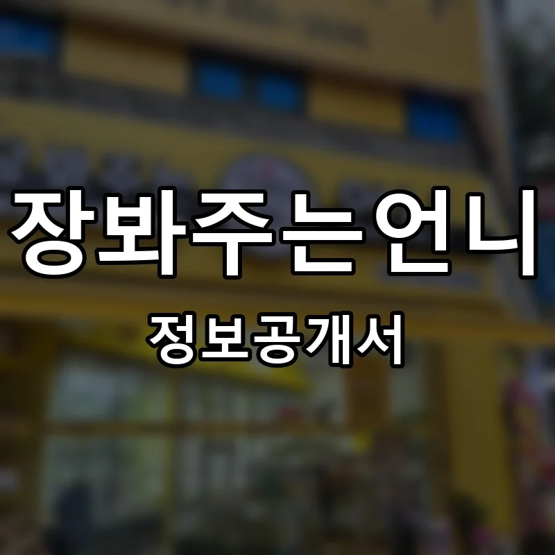 장봐주는언니 프랜차이즈 창업 비용 정보공개서 요약