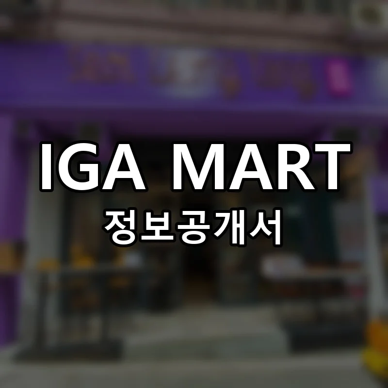 IGA MART 창업 프랜차이즈 정보공개서 요약 2026.06.04