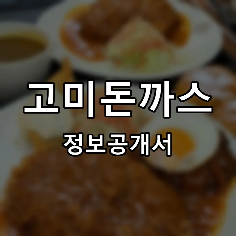 고미돈까스 프랜차이즈 정보공개서