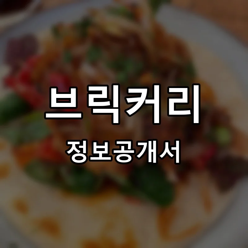 브릭커리 프랜차이즈 창업 비용 정보공개서 요약