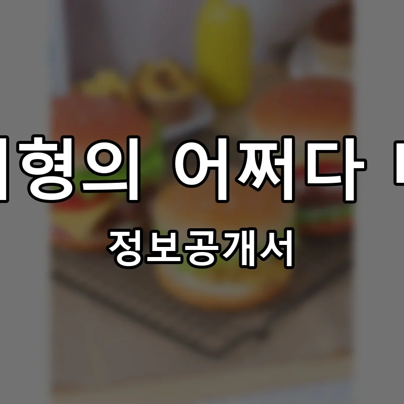 버거형의 어쩌다 마켓 프랜차이즈 창업 비용 정보공개서 요약