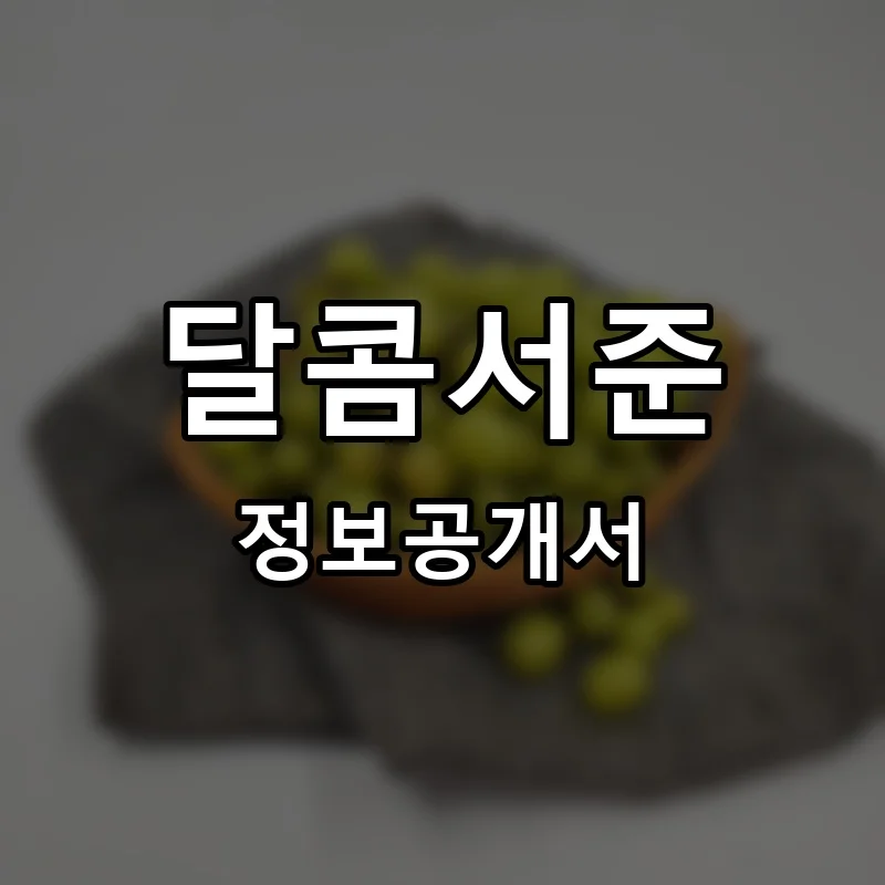 달콤서준 프랜차이즈 창업 비용 정보공개서 요약