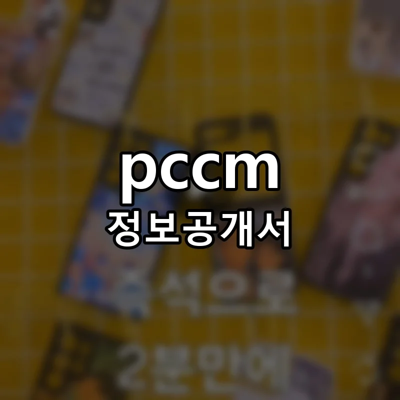 pccm 창업 프랜차이즈 정보공개서 요약 2025.06.26