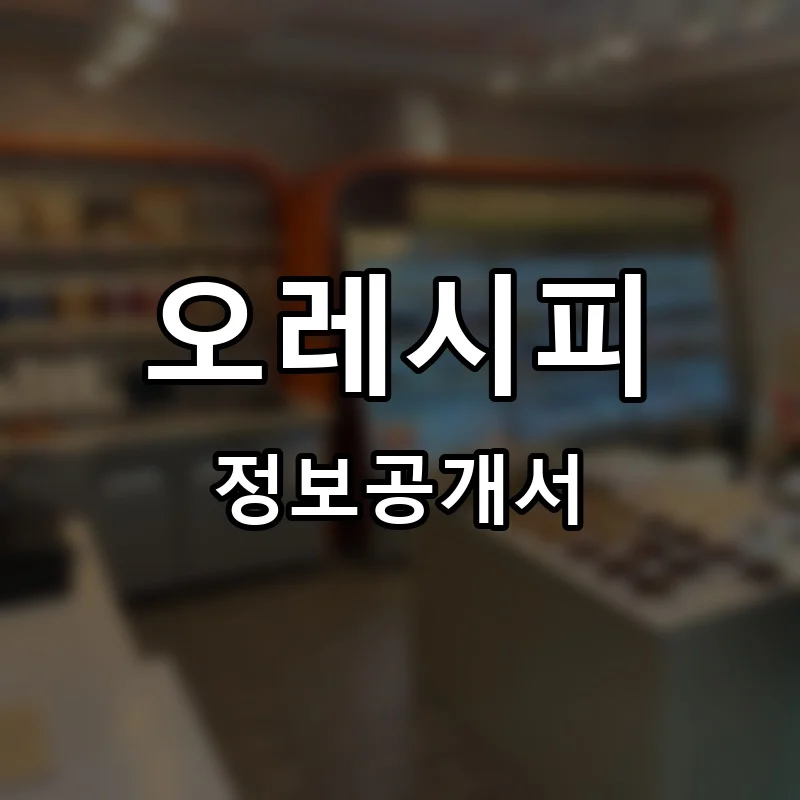 오레시피 프랜차이즈 정보공개서