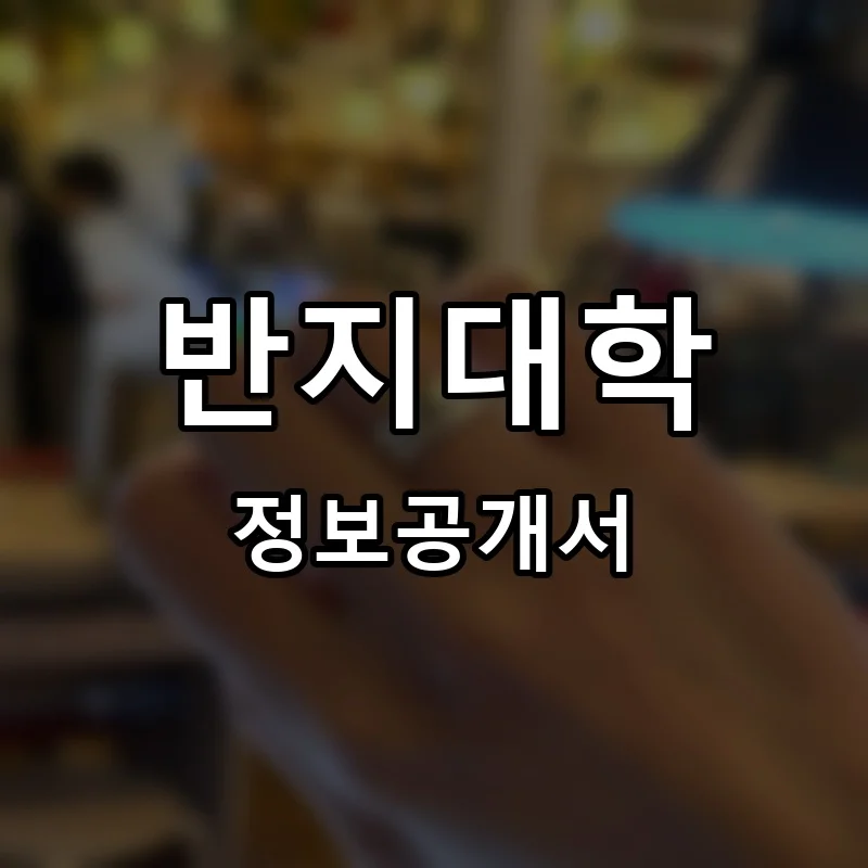 반지대학 프랜차이즈 창업 비용 정보공개서 요약