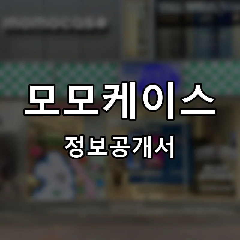 모모케이스 프랜차이즈 창업 비용 정보공개서 요약
