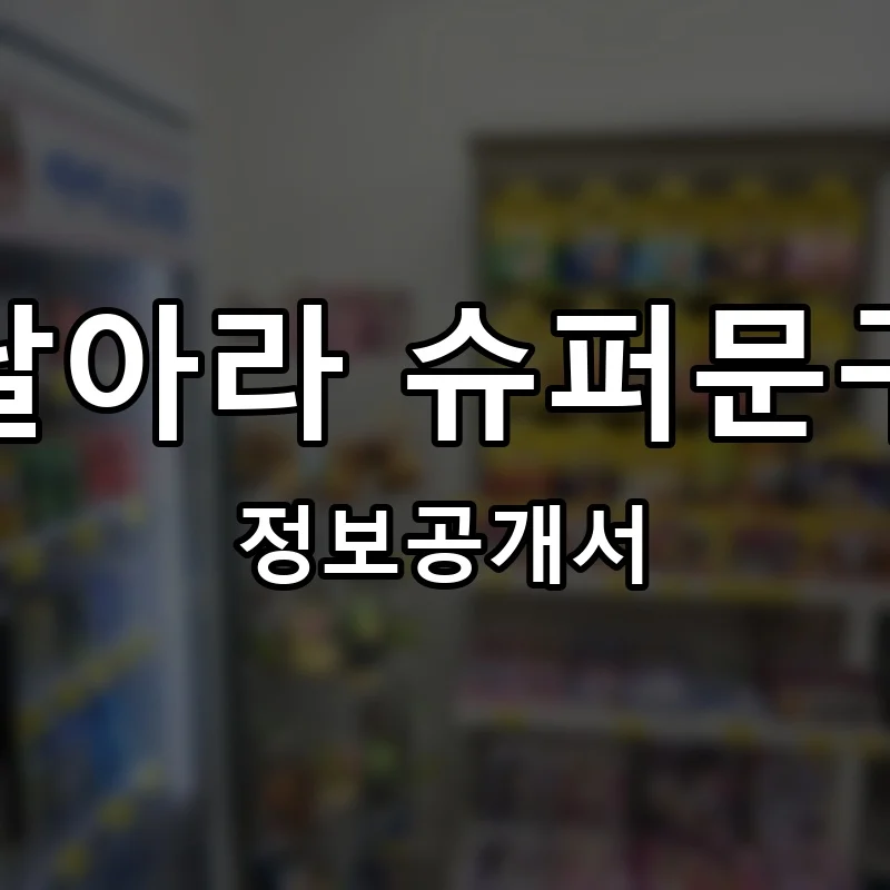 날아라 슈퍼문구 프랜차이즈 정보공개서