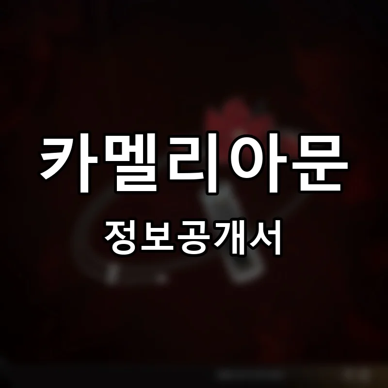 카멜리아문 프랜차이즈 창업 비용 정보공개서 요약