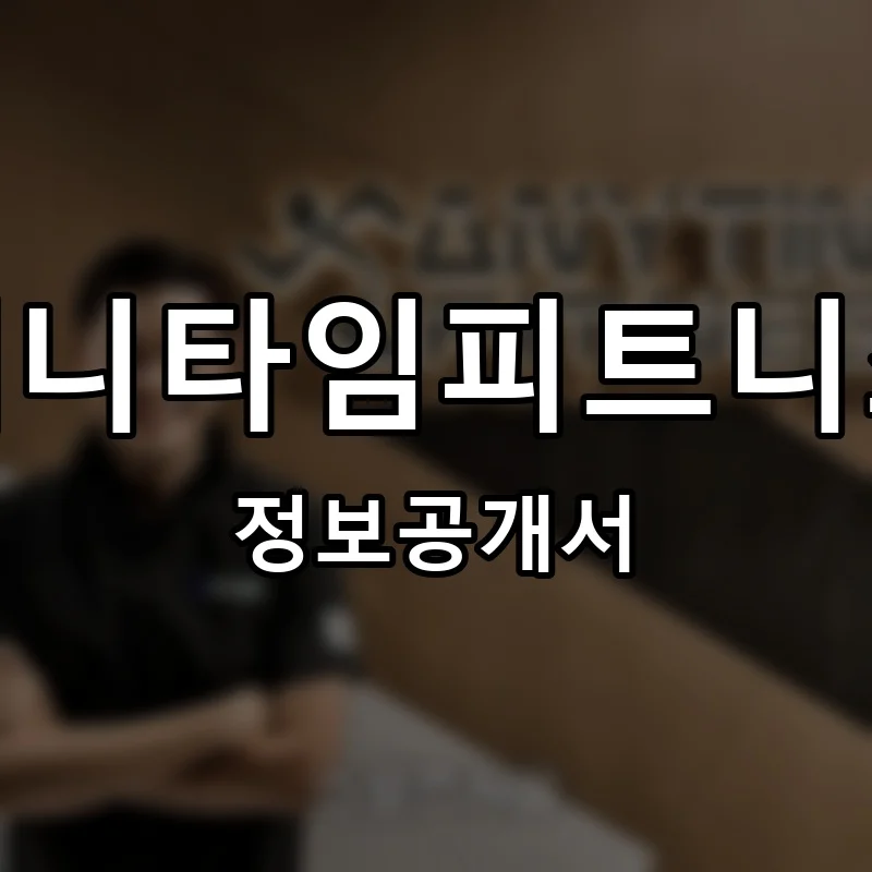 애니타임피트니스 프랜차이즈 창업 비용 정보공개서 요약