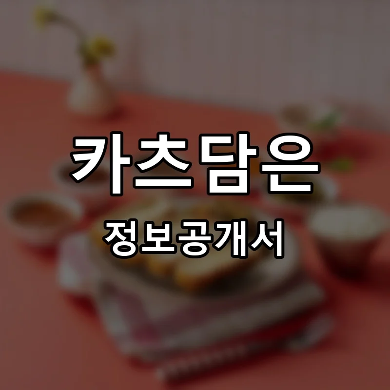 카츠담은 프랜차이즈 창업 비용 정보공개서 요약