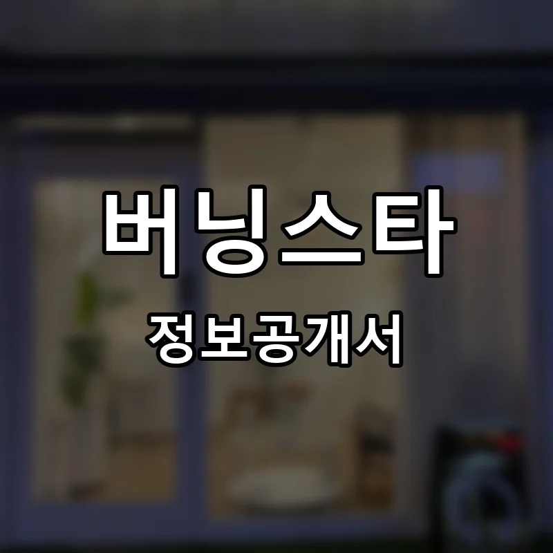 버닝스타 프랜차이즈 창업 비용 정보공개서 요약