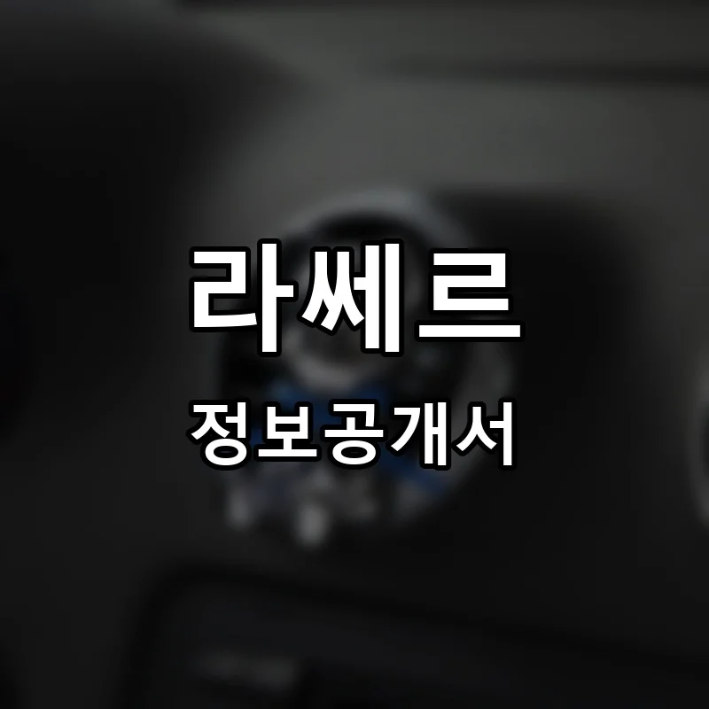 라쎄르 프랜차이즈 창업 비용 정보공개서 요약