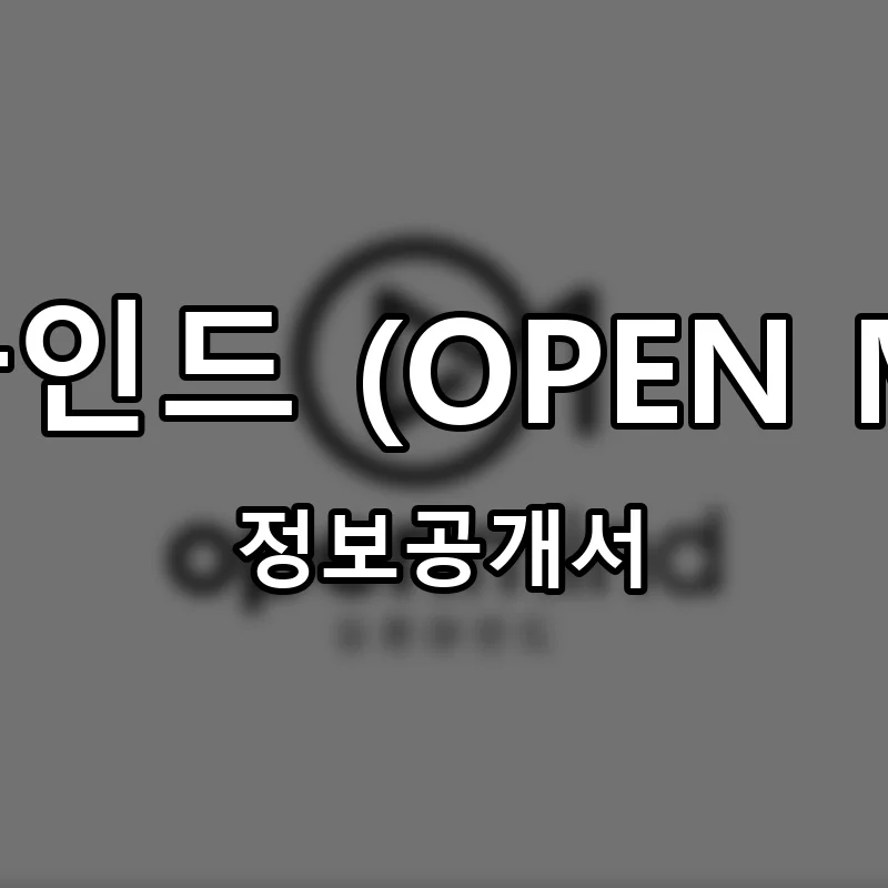 오픈마인드 (OPEN MIND) 프랜차이즈 창업 비용 정보공개서 요약