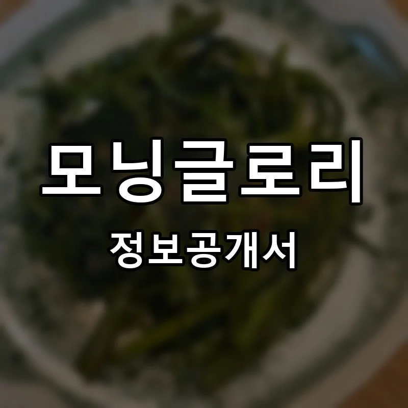 모닝글로리 프랜차이즈 창업 비용 정보공개서 요약
