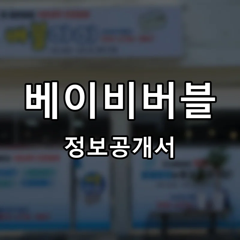 베이비버블 프랜차이즈 창업 비용 정보공개서 요약