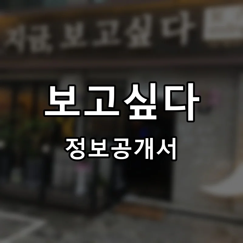 보고싶다 프랜차이즈 창업 비용 정보공개서 요약