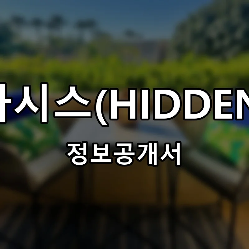 히든오아시스(HIDDENOASIS) 프랜차이즈 창업 비용 정보공개서 요약