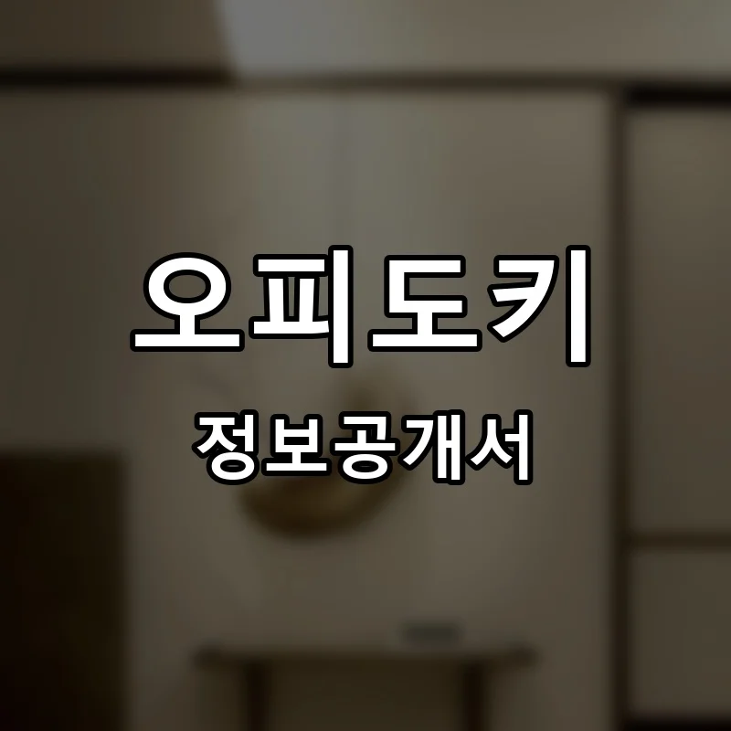 오피도키 프랜차이즈 창업 비용 정보공개서 요약