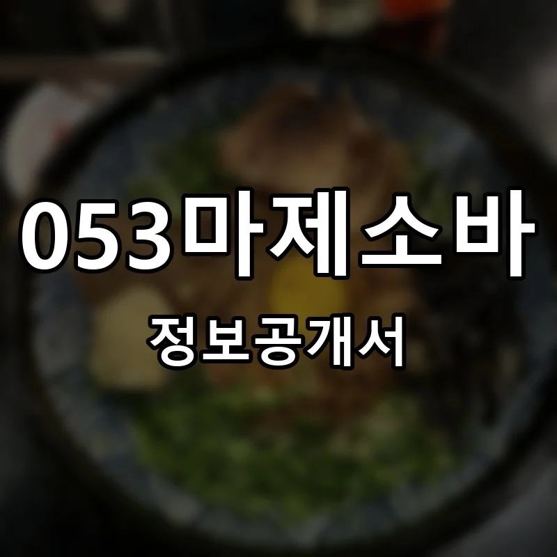 053마제소바 창업 프랜차이즈 정보공개서 요약 2025.07.17