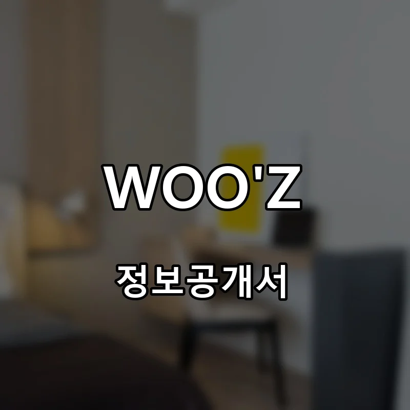 WOO'Z 프랜차이즈 창업 비용 정보공개서 요약