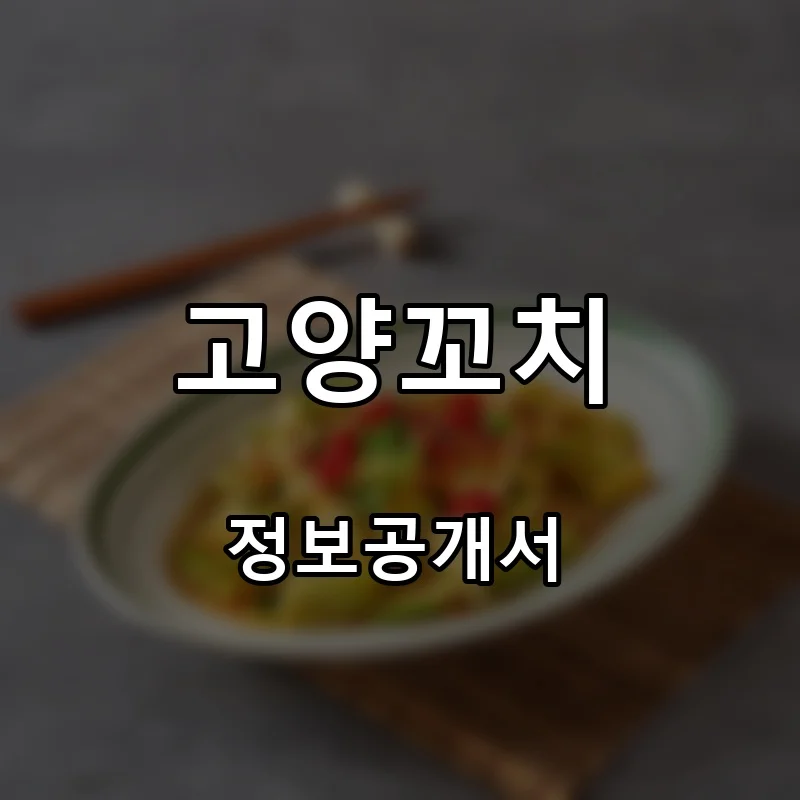 고양꼬치 프랜차이즈 창업 비용 정보공개서 요약